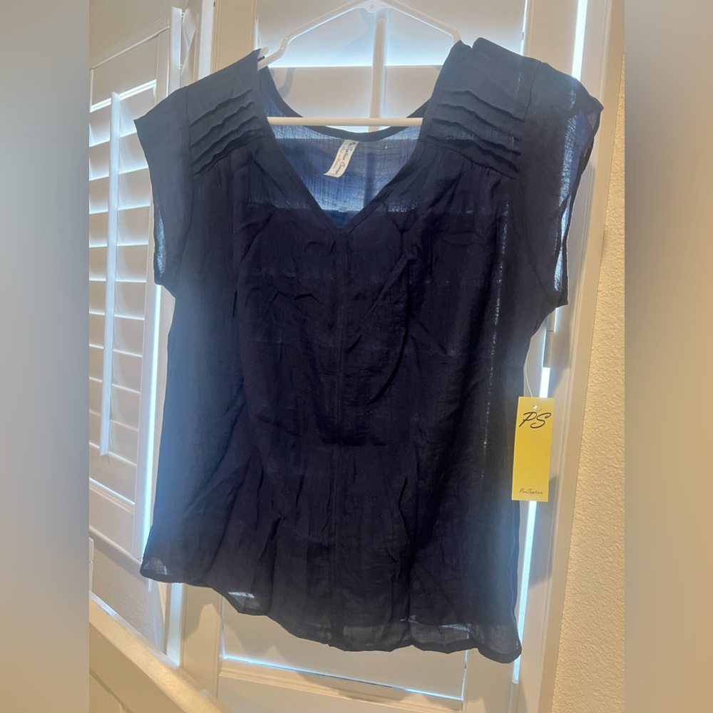 PerSeption blue sheer top (small)